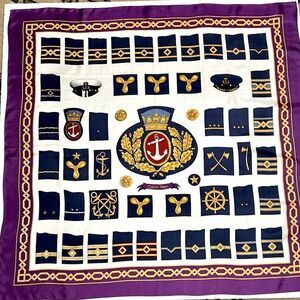 Calvin Klein Nautical Silk Scarf Vintage made in Japan 34x34 inches